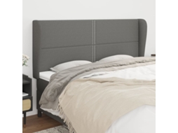 Vidaxl Cabeceira Cama C/ Abas Tecido 183x23x118/128 Cm Cinzento-escuro