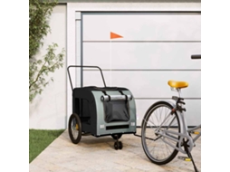 Vidaxl Reboque Bicicleta P/ Animais Tecido Oxford/ferro Preto E Cinza