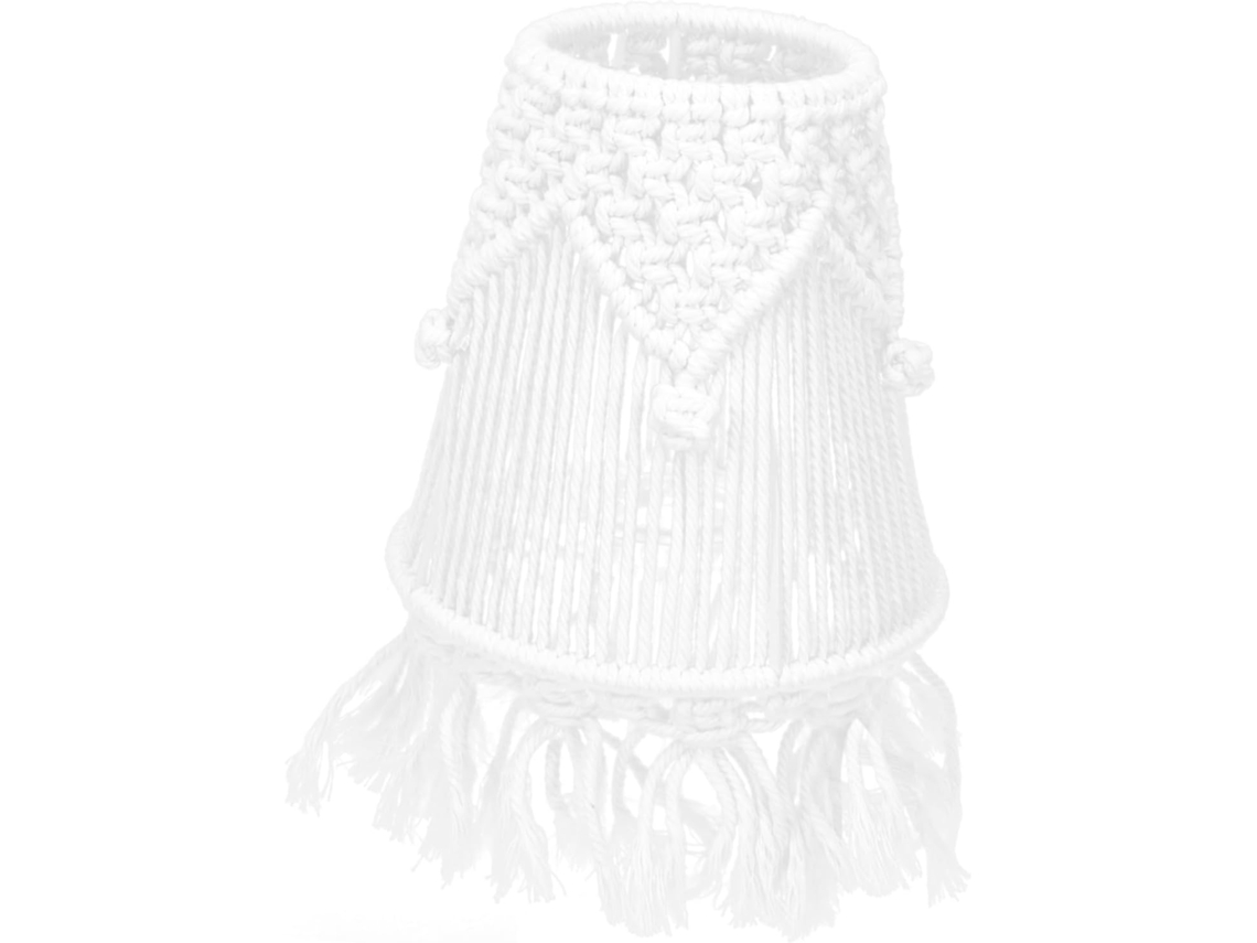 Abajur De Macramê Tecido À Mão Para Luminária De Teto, Ideal Para Decoração De Interiores.