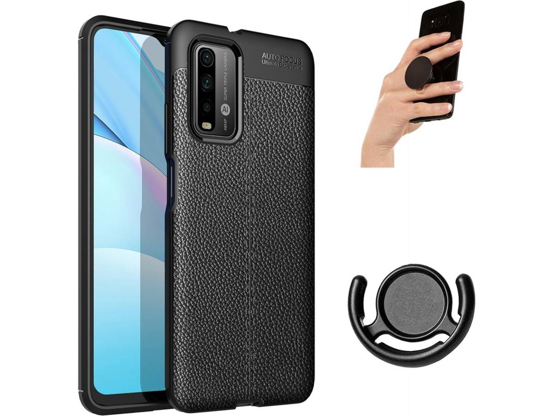 Capa, Película e Popsocket para Xiaomi Poco M3 PHONESHIELD Rugged Leather Preto