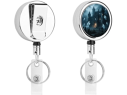 Chaveiro Castelo Fantasma, Chaveiro Retrátil De Metal Moderno E Durável Com Cordão De Nylon De 68cm Enfermeiros E