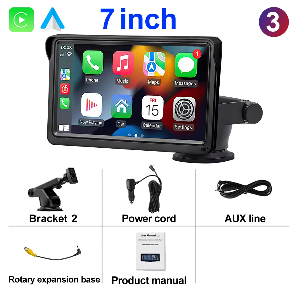 Sistema Multimídia Para Carro (7 Polegadas), Tela Qled De 7 A 10,26 Polegadas Com Carplay Sem Fio.