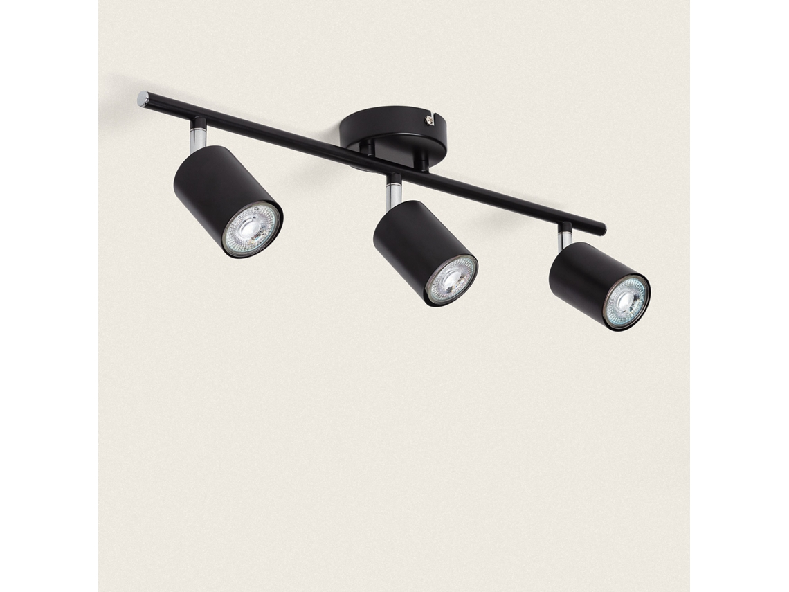 Candeeiro de Teto Orientável Metal 3 Focos Albus Black