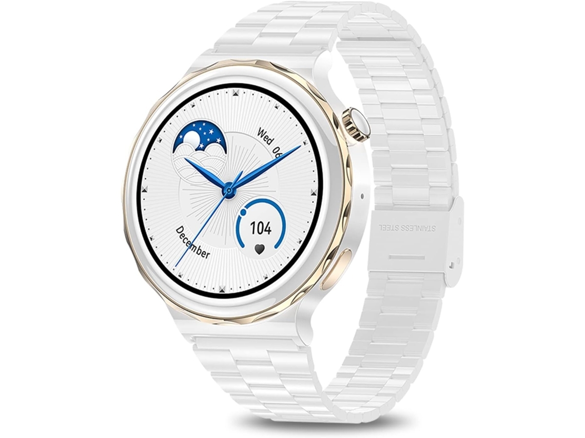 Smartwatch Feminino Rastreador de Fitness Chamadas Bluetooth Monitor de Sono e Frequência Cardíaca NISSGU.