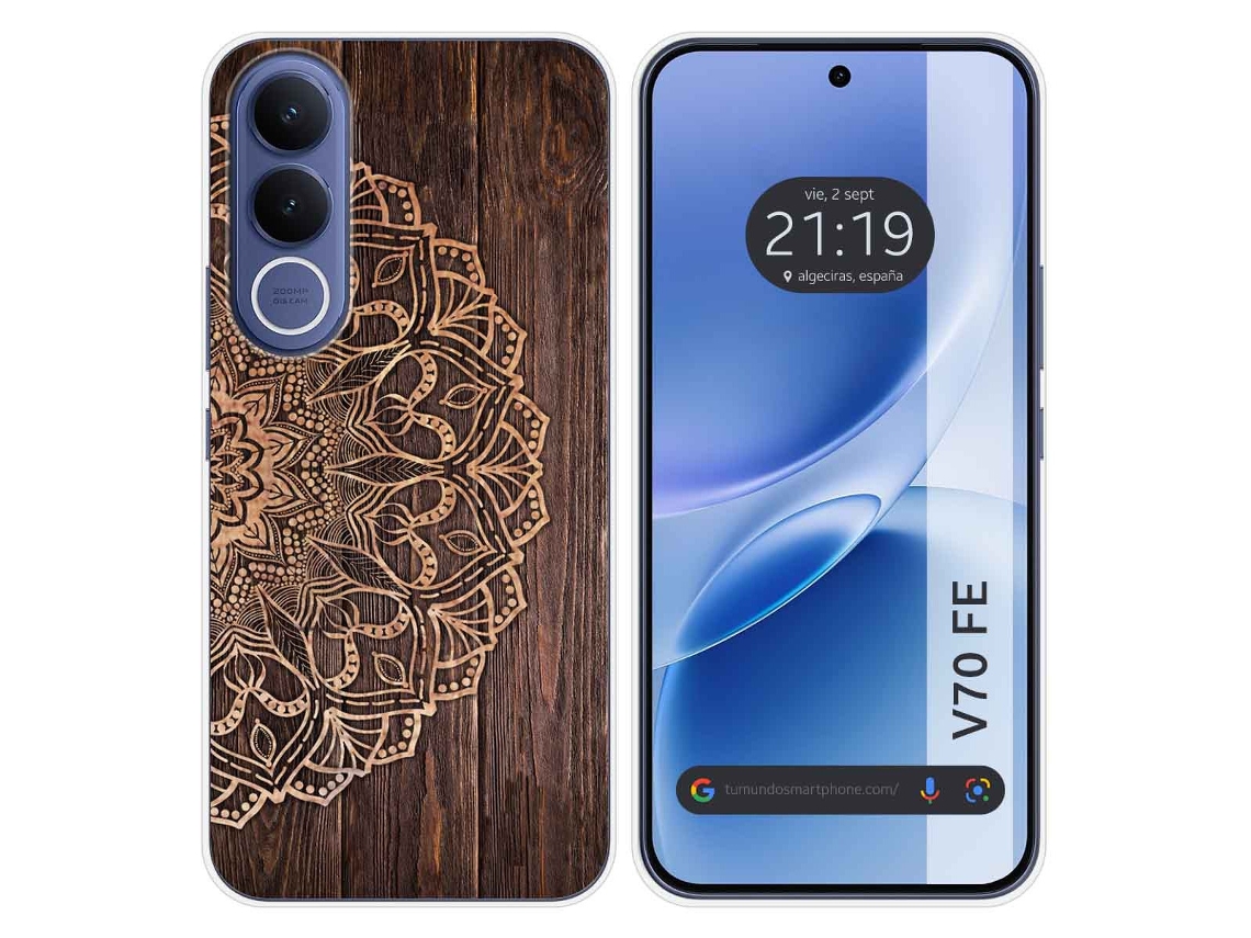 Capa Tumundosmartphone De Silicone Para Vivo V70 Fe Com Estampa De Madeira 6 Desenhos