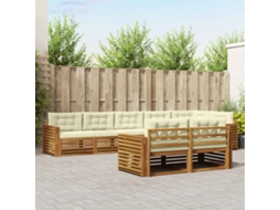 Vidaxl Conjunto De Sofás Para Exterior 8 Pcs Natural E Creme