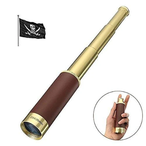 Telescópio Pirata Retrô Zoomável 25x30 Monocular Portátil de Bolso, a BRILVIBERA
