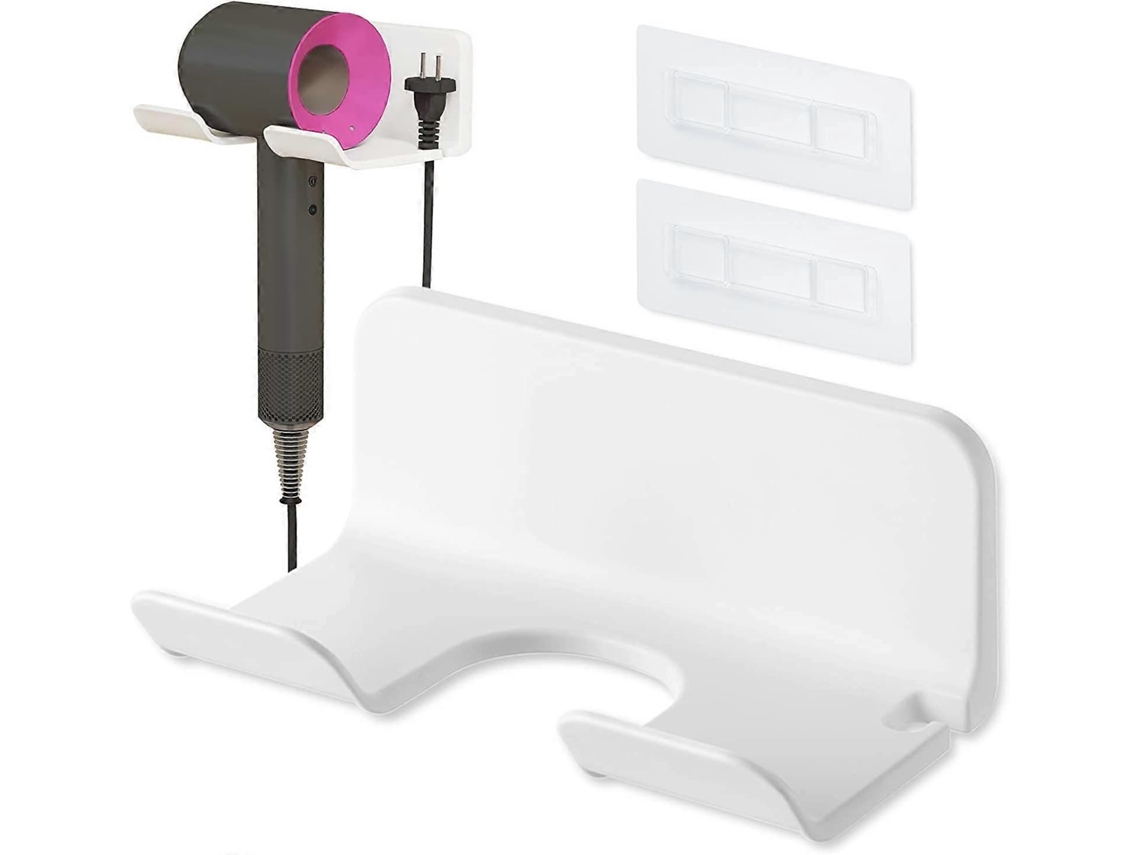 Suporte Adesivo Branco para Secador de Cabelo, Parede Cabelo Banheiro, Organizador D e GOKOCO