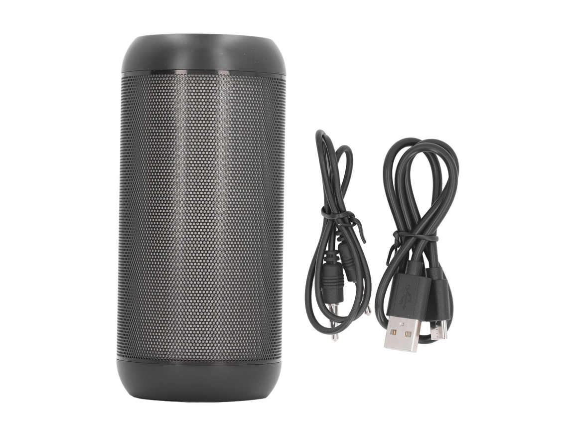 Altavoz Bluetooth Negro Impermeável e Antipoeira com Luz Ambiental Portátil para Exteriores, Viagens, Festas e Carro