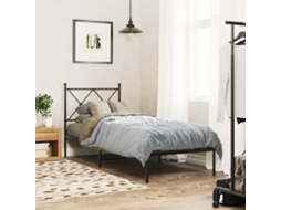 Vidaxl Estrutura De Cama Com Cabeceira 80x200 Cm Metal Preto