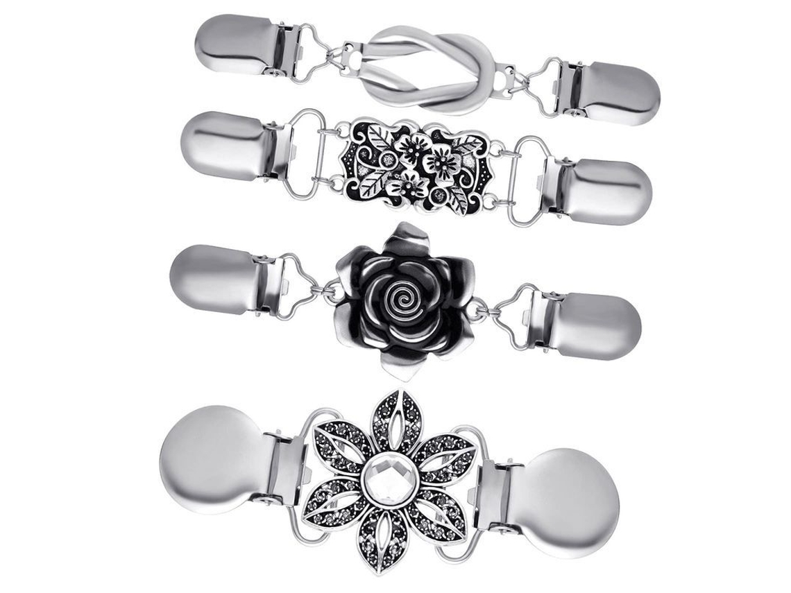 4 Peças De Broches Para Jaquetas E Cachecóis Antigos De Liga De Zinco Para Mulheres E Meninas Ocasionais E Formais
