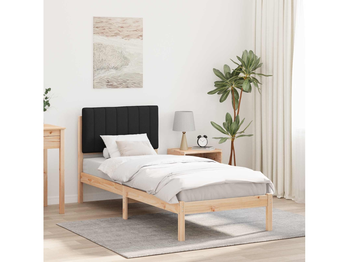 Vidaxl Estrutura de Cama com Cabeceira Estofada Preto 80 X 200 Cm