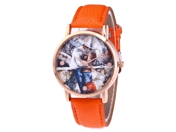 Reloj De Pulsera De Cuarzo Zhoulianfa F-397a Naranja Para Mujeres Hombres Estudiantes