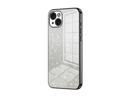 Capa Para Iphone 15 Plus - Glitter Degradê - Acabamento Eletroplaqueado