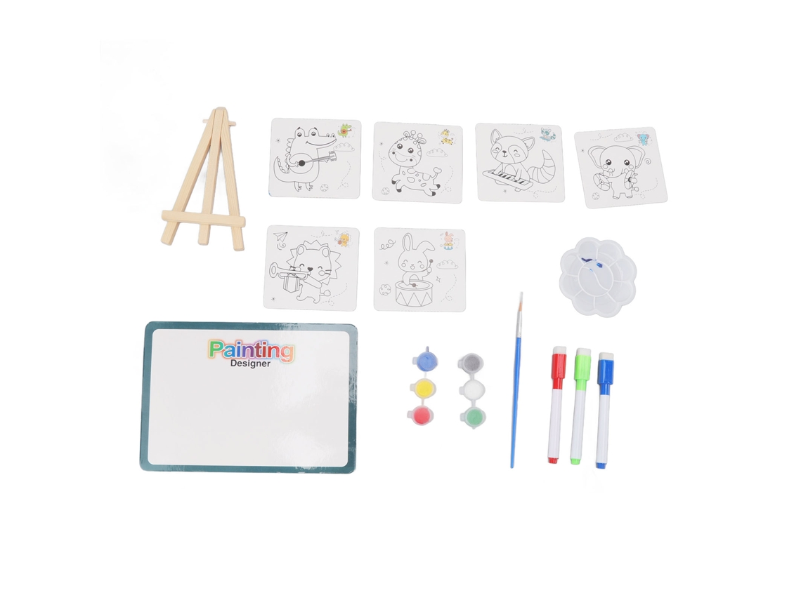 Primerox conjunto de Gouache para Crianças com Cores Vibrantes e Ferramentas Educacionais Diy Portátil