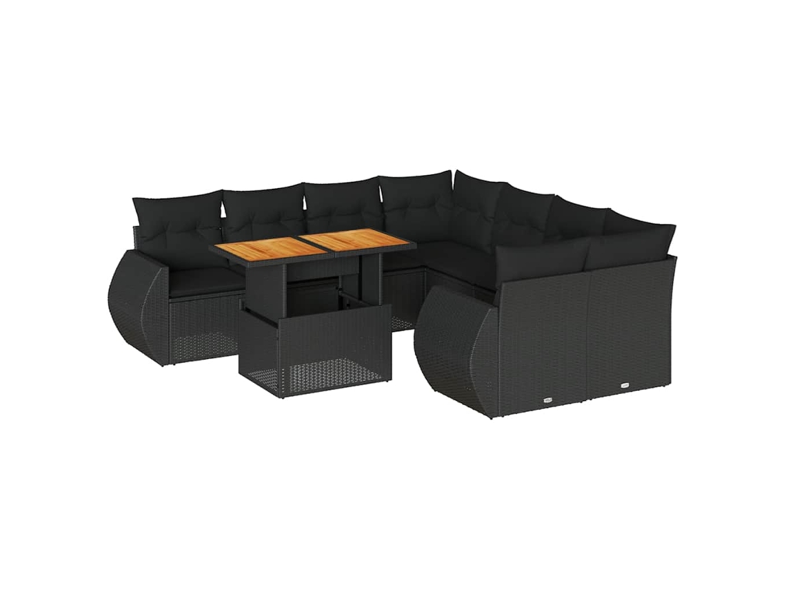 Garden Sofa Set, Garden Sofa Sets Vidaxl Preto Rattan / Vime (n/a)