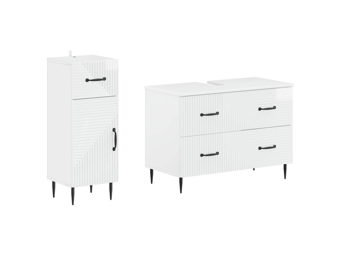 Vidaxl Conjunto De Armário De Banheiro Com 2 Peças Haarlem