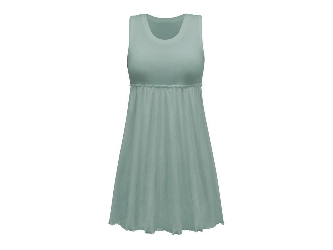 2026 vestido Largo Sem Mangas de Gola Redonda Informal de Tecido Suave e Transpirable para Mulher