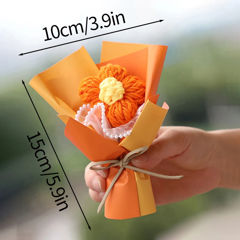 Buquês de Crochê, Mini Flores de Tricô em Formato de Bolha, Buquês Coloridos Feitos À Mão. MDUG