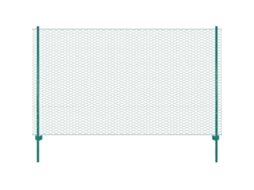 Vidaxl Cerca De Arame Com Postes Aço 25x1,5 M Verde