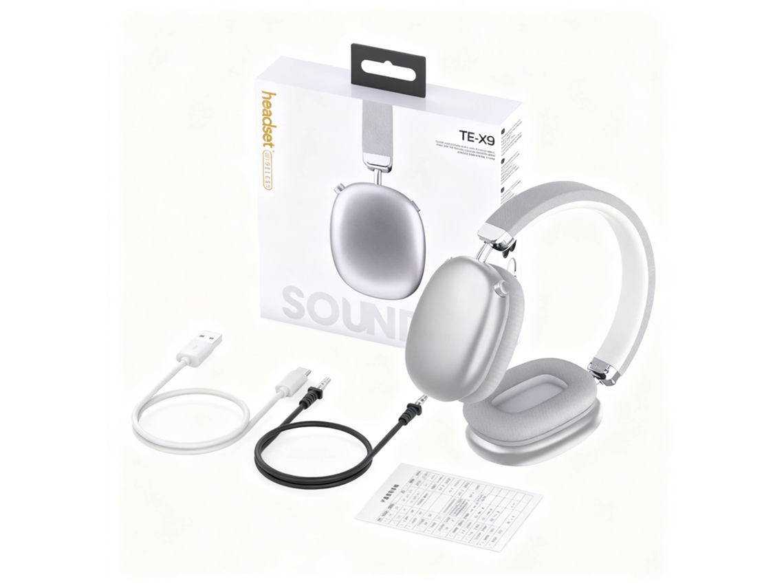 Auriculares EIFSON T9 som estéreo hi fi com graves potentes e microfone (prateado)