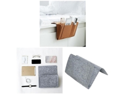 Organizador de cabeceira de feltro Slowmoose com bolsas para sofá-cama e escrita, telefone, livros, tablets, controle remoto