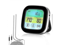 Termómetro Digital Sem Fio Lurelia Para Carne Com 2 Sondas Para Churrasco E Forno, Retroiluminado, Magnético