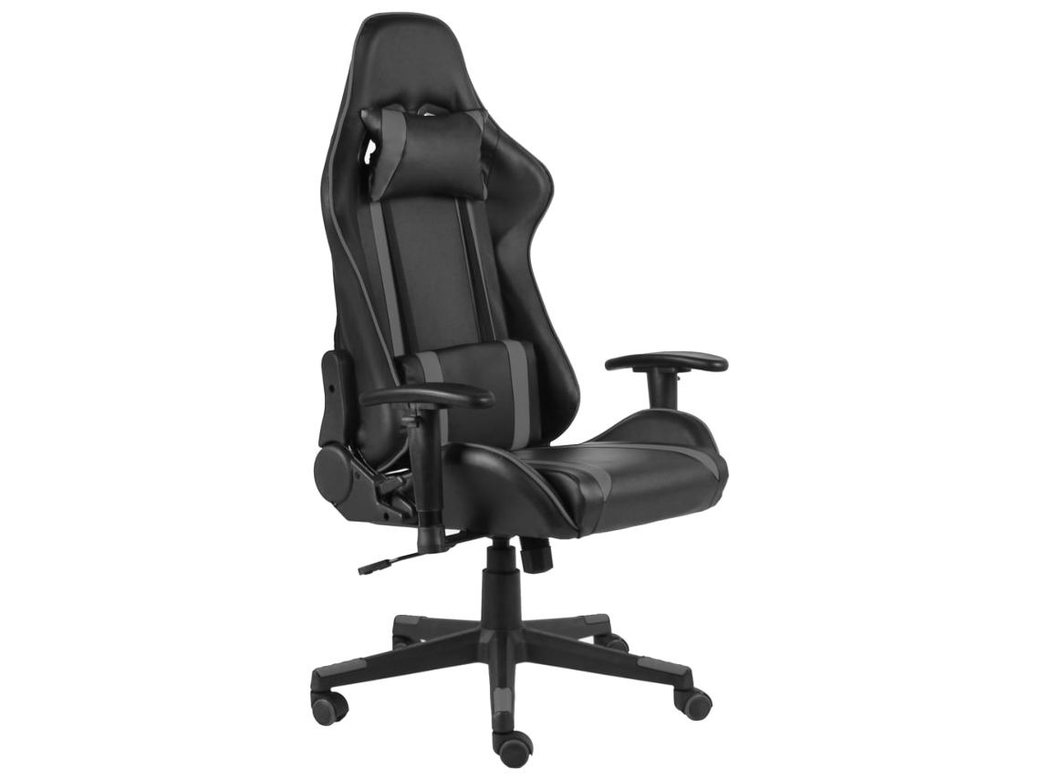 Vidaxl Cadeira De Gaming Giratória Pvc Cinzento