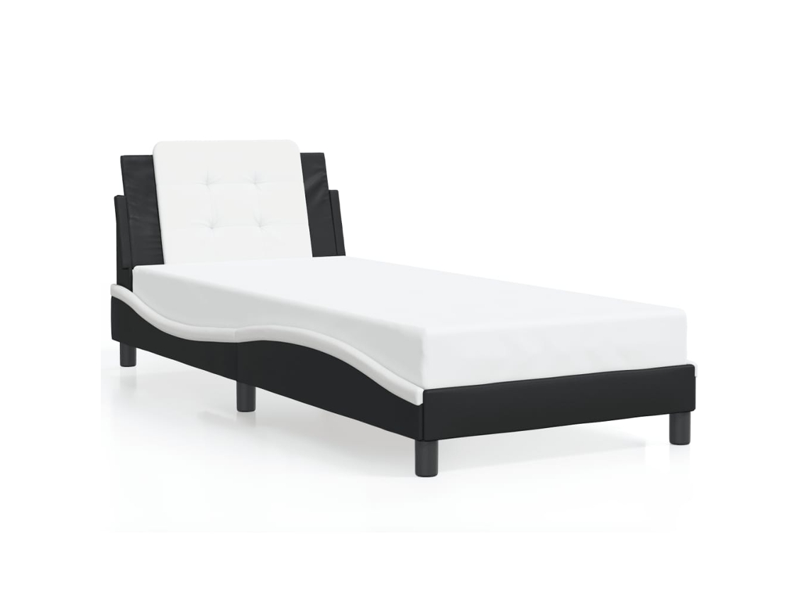 Bed Frame, Bed Frames Vidaxl Branco Couro Artificial (100 X 200 Cm)