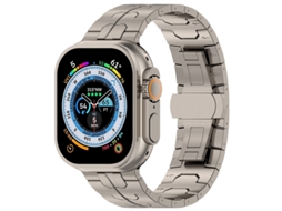 Pulseira De Luxo Em Titânio Com Fecho Borboleta Para Apple Watch Super 2, Compatível Com As Séries 10, 9, 8, 7 E 6 Do Iwatch.