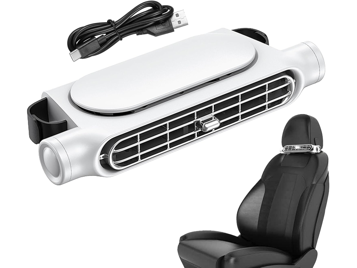 Ventilador Para Carro Com Duas Cabeças Ajustáveis Usb