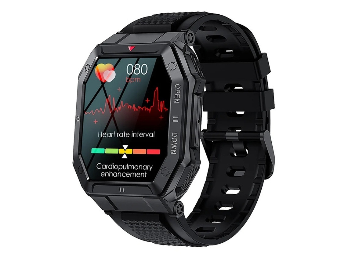 Relógio inteligente esportivo militar masculino de 1,85 polegadas com monitor de frequência cardíaca compatível com Android e iPhone Bestvite