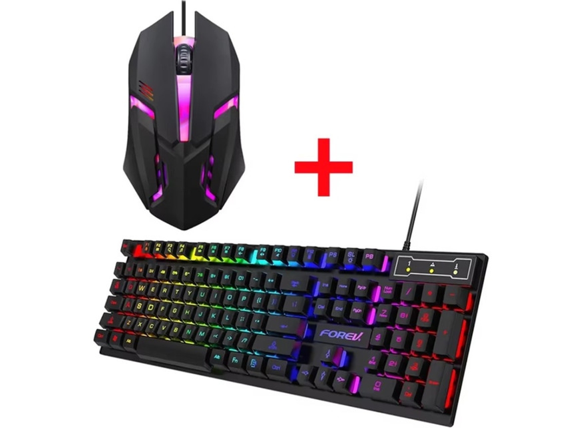 Teclado Mouse Gamer Com Fio Teclado Com 104 Teclas Entrada Usb