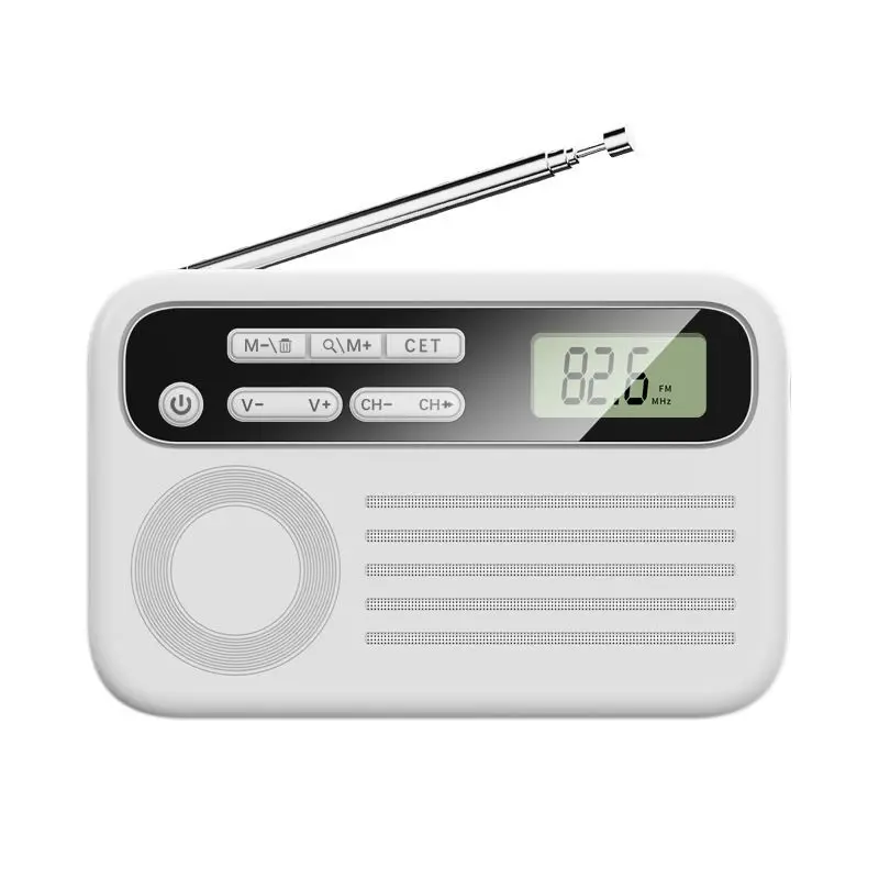 Rádio DSP portátil MDUG banda 50 108 MHz tela lcd entrada para fone de ouvido recarregável
