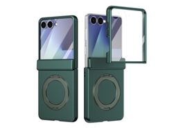 Capa Para Samsung Galaxy Z Flip 7 Magnético Suporte Anel Verde Czhhmart