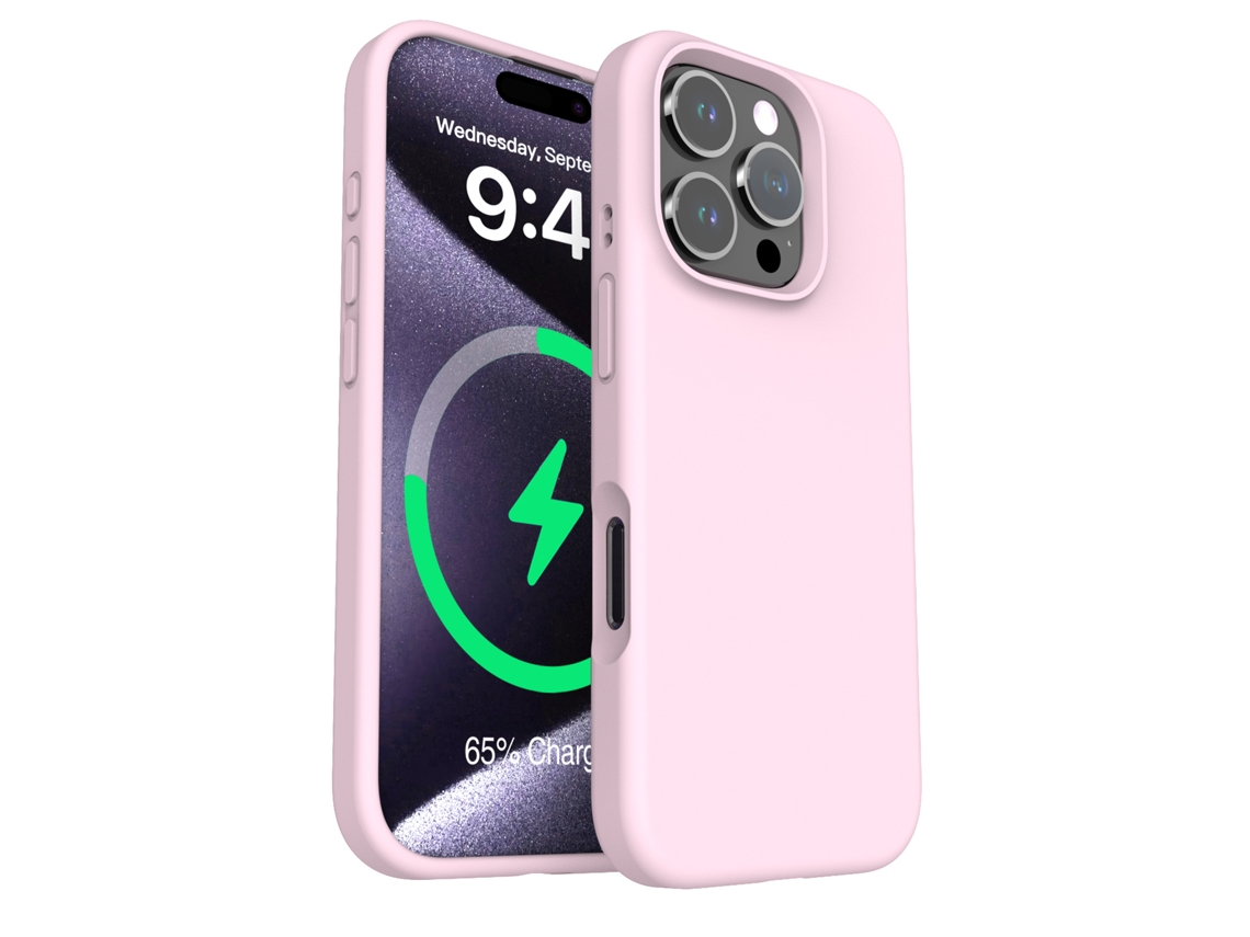 (rosa, Iphone 13 Pro Max) Capa Magnética De Silicone Líquido Para Iphone, Cor Sólida E Simples.