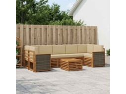 Vidaxl Conjunto De Sofás Para Exterior 8 Unid. Natural E Bege