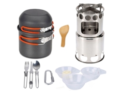 Conjunto de Cozinha de Camping Portátil com Fogão