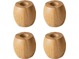conjunto de 4 Suportes de Escova de Dentes em Bambu Rustic Wood Hzf