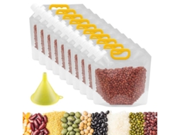 2026 10 Bolsas Herméticas Antihumedad para Granos Reutilizables Con Embudo Y Diseño Vertical