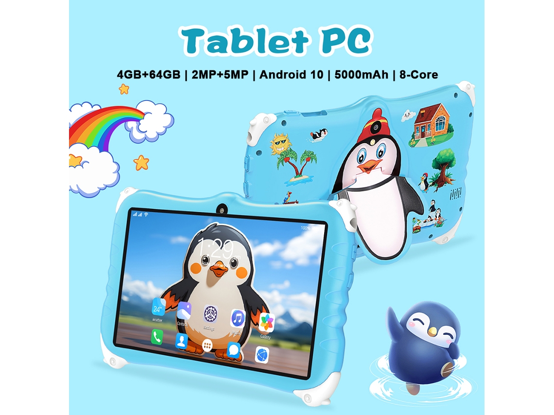 Tablet Para Crianças (sistema Android 10 De 7 Polegadas, Armazenamento 4gb+64gb)