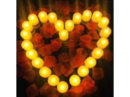 (24 Velas Redondas Amarelas De Led Sem Chama) Adequadas Para Decorações De Halloween E Natal.