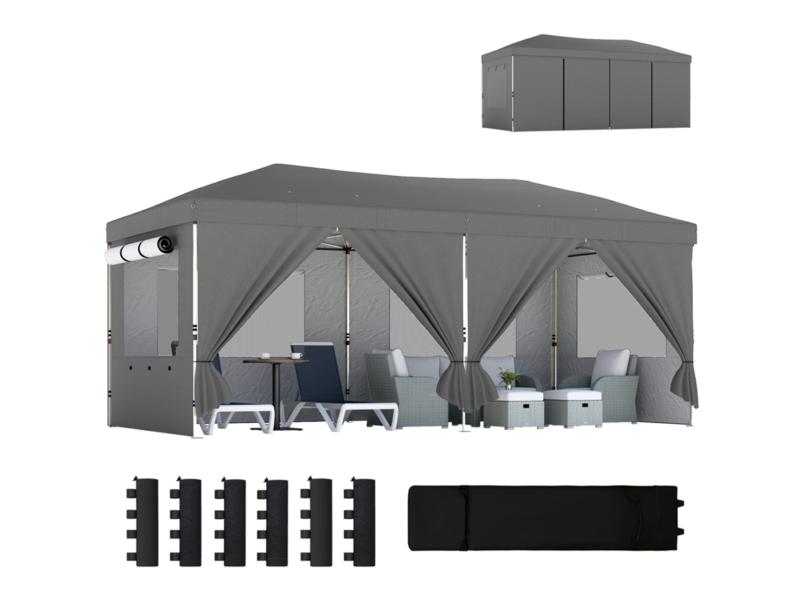 Gazebo Dobrável 3x6 M com Proteção UV50+ CHEZMOI