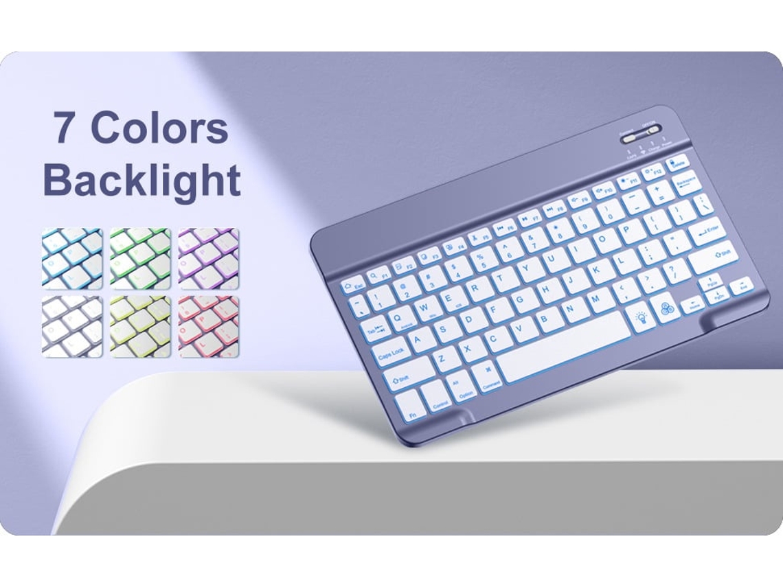 Capa Com Teclado Para Tablet Lurelia, Compatível Com I Pad Air 4/5/6/7 11", Teclado Bluetooth, Suporte Para Caneta
