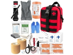Kit Primeiros Socorros Sobrevivência Tático para Campismo e Montanhismo Vermelho HEXINYIGJLY