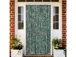 Vidaxl Cortina Anti-insetos 90x200 Cm Chenille Verde E Branco