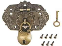 Cadeado Antigo Em Liga De Zinco Com Trinco Para Móveis, Baús, Clássico Bronze, 7, 6x 5, 6cm 3, 0x 2, 2 Polegadas, Ideal