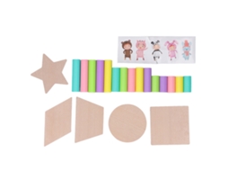 Ats juego de Apilar Torre de Madera Bloques Montessori Educatsivos Juego de Mesa Infantil