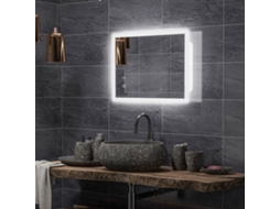 Espelho De Banheiro Led 70x50 Cm Antiembaça 3 Cores Função Memória Toque