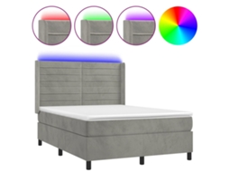Box Spring Bed, Box Spring Beds Vidaxl Cinzeto Veludo (140 X 190 Cm)
